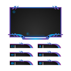 gradient streaming screen overlay panel design vector image