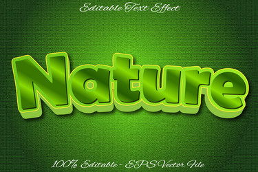 nature editable text effect 3d emboss style design vector image