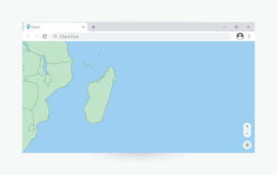 browser window with map of mauritius searching vector image