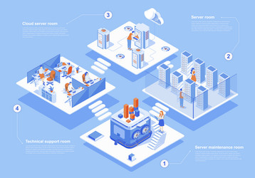 data center concept 3d isometric web scene vector image