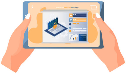 data security access shield on computer desktop vector image