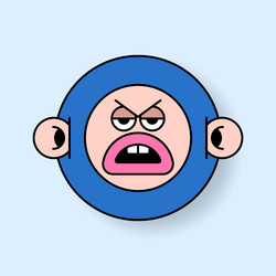 funky monkey monster emoji sticker vector