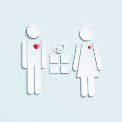 Man and woman give gifts vector