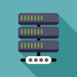 server rack system being accessed with password vector image