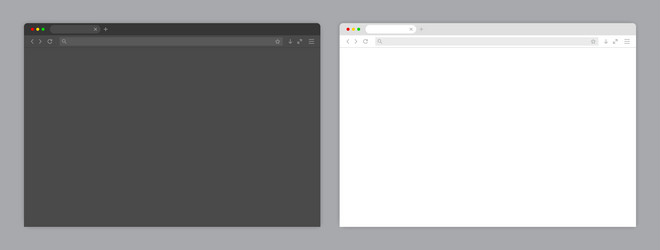 web browser window light and dark template vector image