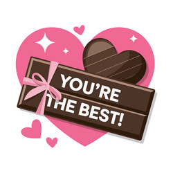 chocolate heart-shaped candy bar expressing Vector Image