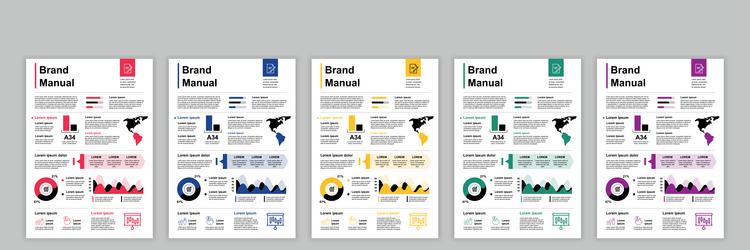 din a3 business brand manual templates set vector