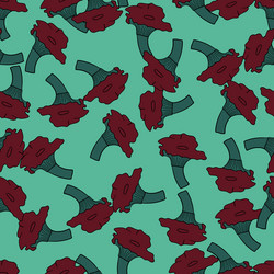 natural seamless pattern with random cantharellus vector image