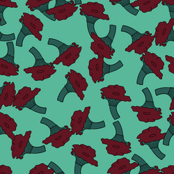 Natural seamless pattern with random cantharellus vector