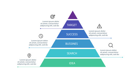 Pyramid with 5 elements infographic template Vector Image