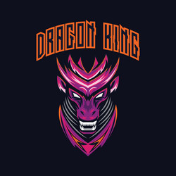 angry dragon king mascot logo design vector