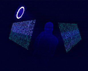 corrupted binary code modern about computer vector image