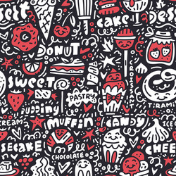 Desserts seamless pattern Royalty Free Vector Image
