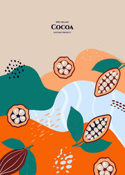 frame with doodle cocoa and abstract elements vector image