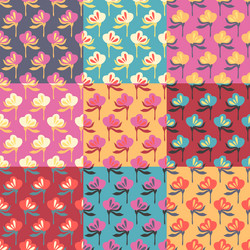 patchwork pattern with flowers vector image