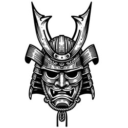 Samurai Mask - Bushido Spirit Vector Image