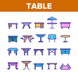 table desk color elements icons set vector image