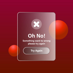 try again user interface glassmorphism concept vector image