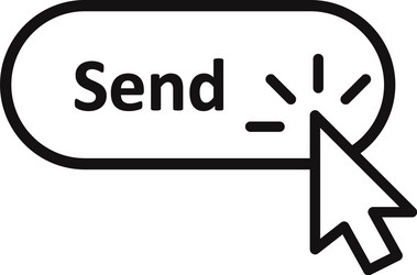 click cursor clicking send button icon vector image