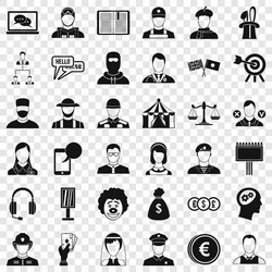 robbery icons set simple style vector image