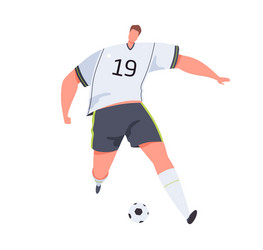 Soccer player running with ball forward vector