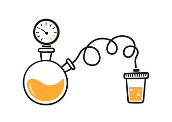 Chemistry Lab Experiment - Flask & Pipeline vector image