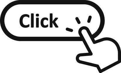 hand click cursor clicking button icon vector image