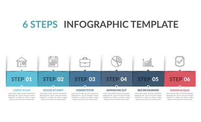 Infographic template circle with 6 steps Vector Image