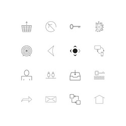 Internet of things simple linear icons set vector