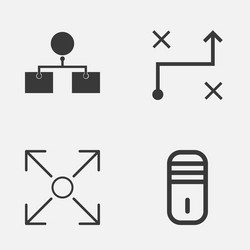 machine icons set collection of branching program vector image