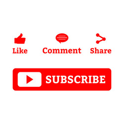 subscriber button collection design red color vector image