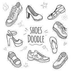 Boots doodle collection vector