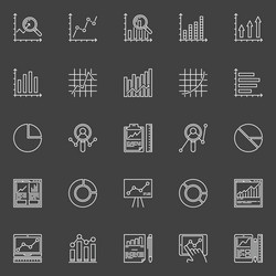 Data Analysis Icons - Chart & Diagram Set vector image