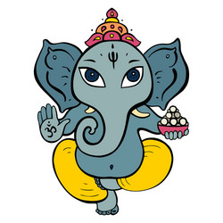Hindu God Ganesha - Elephant Deity Vector Image