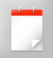 paper calendar mockup with empty page template vector image