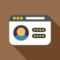 website showing user profile with login vector image