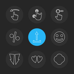 emoji upload percentage hands pointer arrows vector image