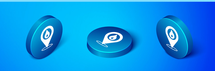 isometric map pointer with fire flame icon vector image