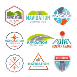 Navigation Route Map Icons vector image