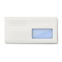 white dl envelope with window for address vector image