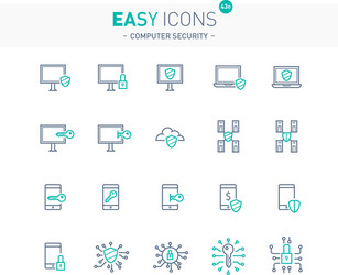 Computer Security Icon Set vector image