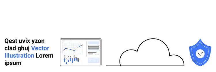 data analytics cloud computing and security vector image
