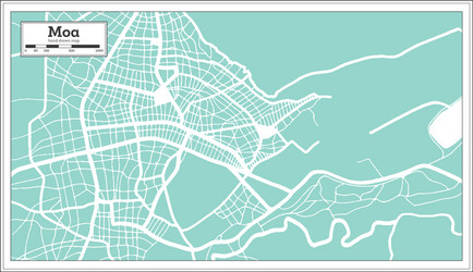 Moa cuba city map in retro style outline vector