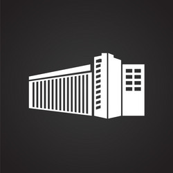 modern architecture building on black background vector image