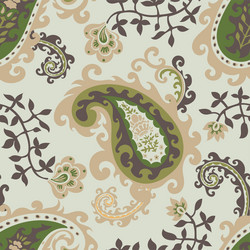 Paisley ornament motif with branches and leaves vector