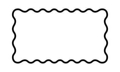 rectangle frame with wiggly edges rectangular vector image