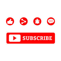 subscriber red button collection simple vector image