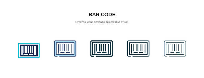 Bar code icon in different style two colored vector