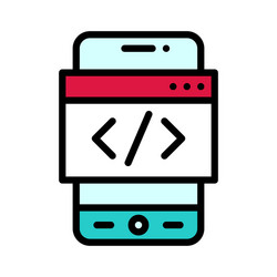 coding app icon mobile application vector image