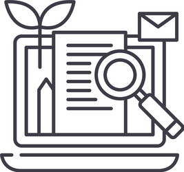 Content marketing line icon concept vector